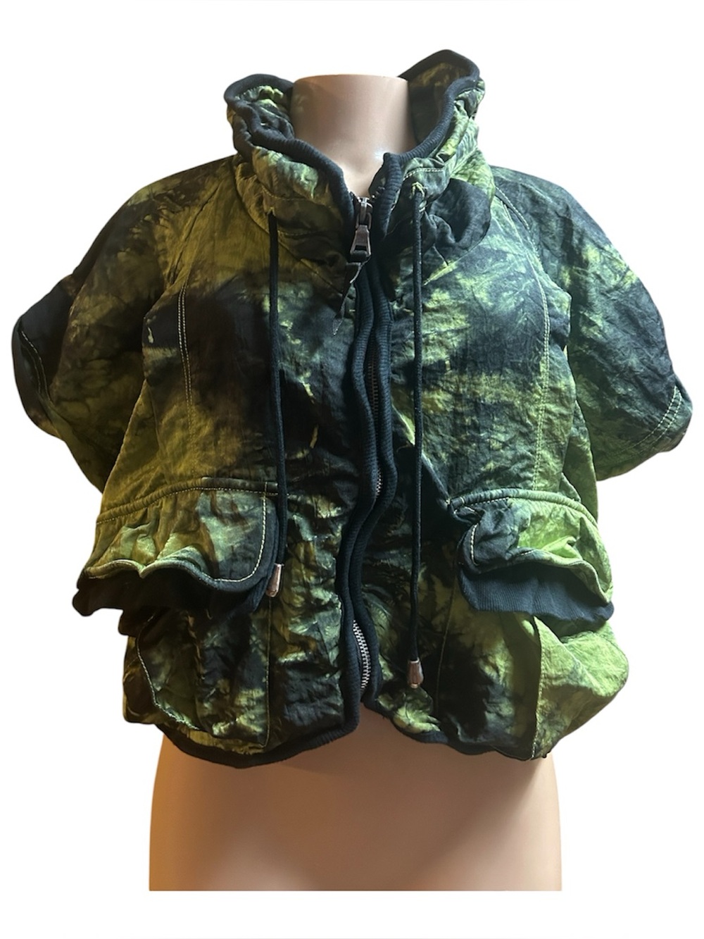 Design Today's Ladies Yellow & Black Wired Crop Fashion Jacket - Size L